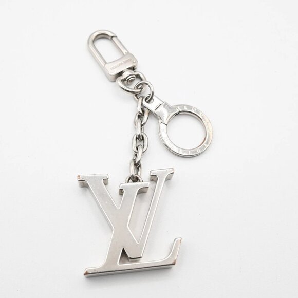 LOUIS VUITTON LV Porte Cles Initiales LV Charm Key Ring Silver M65071 67MA374